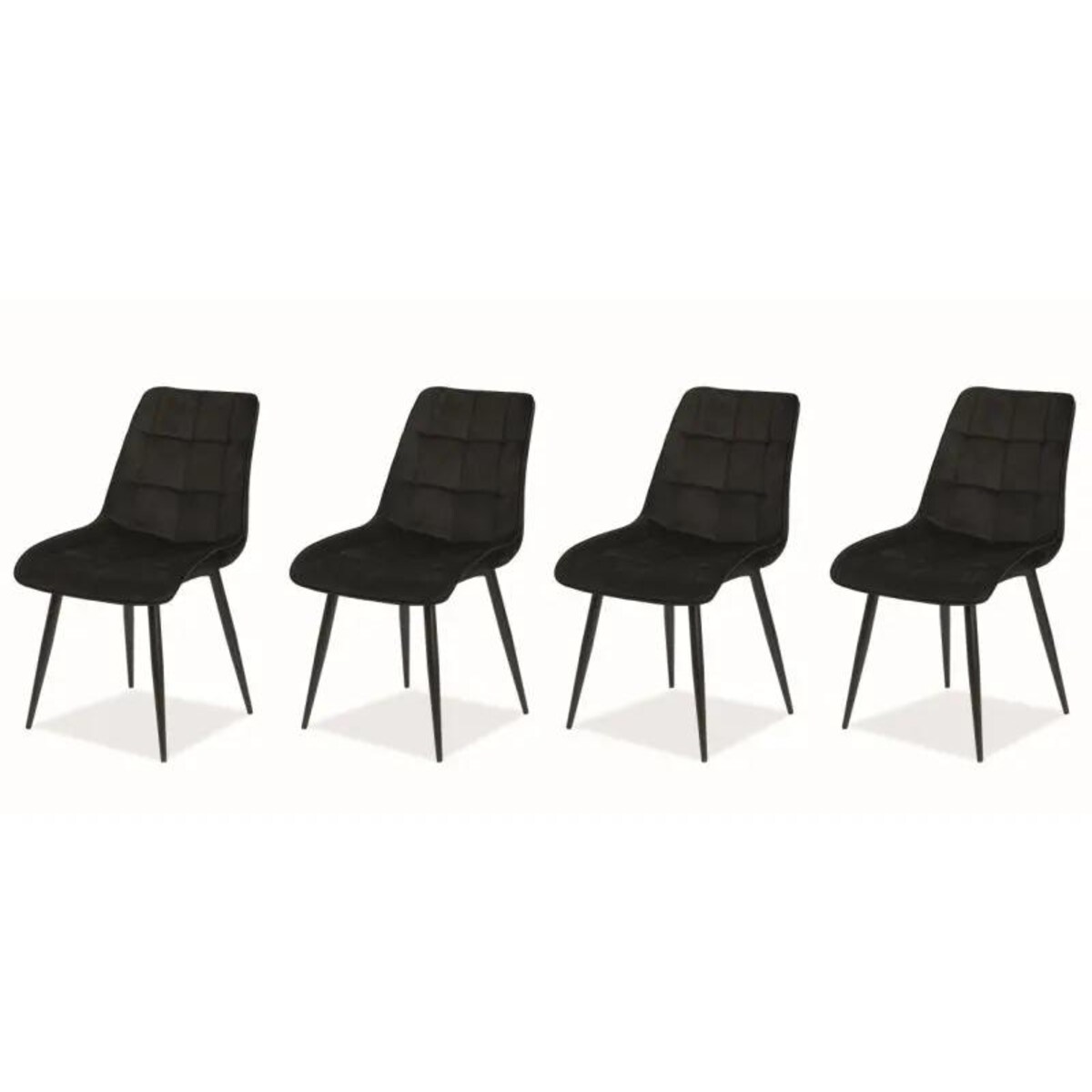 Zestaw krzeseł CHIC VELVET 4 szt czarne
