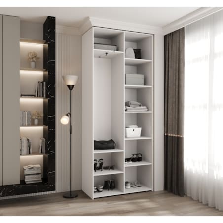 Szafa dwudrzwiowa Como 4 100 gł.40 biały+czarny