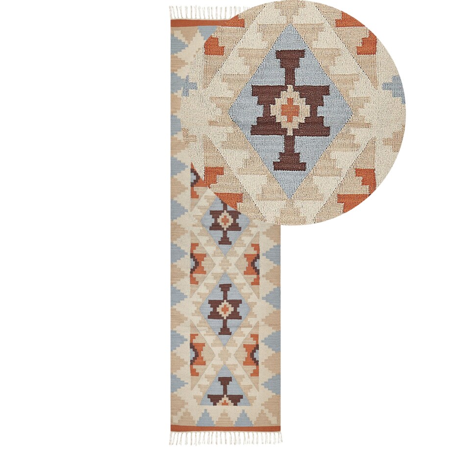 Dywan bawełniany kilim 80 x 300 cm wielokolorowy DILIJAN