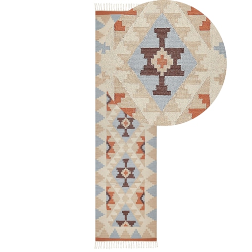 Dywan bawełniany kilim 80 x 300 cm wielokolorowy DILIJAN