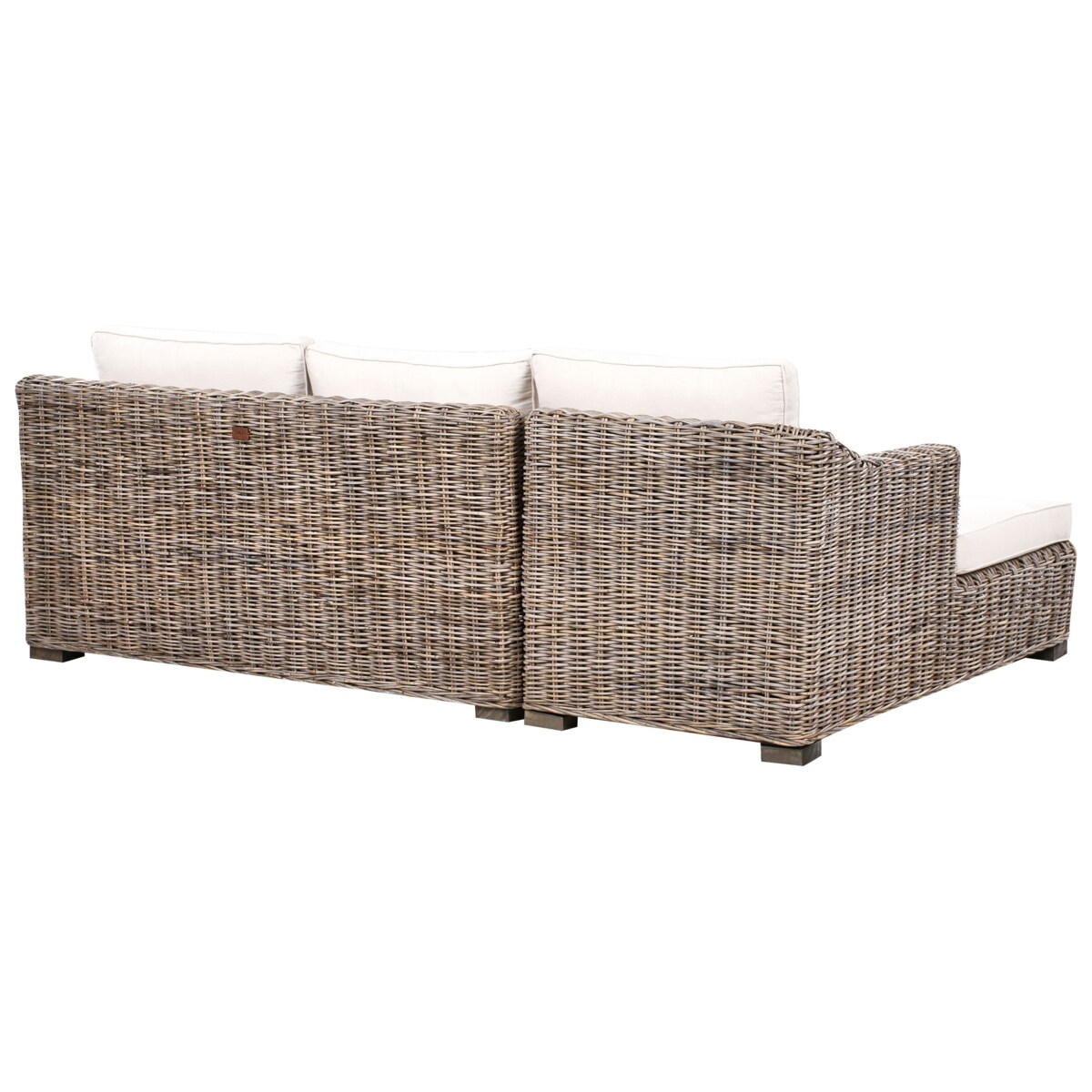 Sofa ogrodowa rattanowa szara VALLETRI