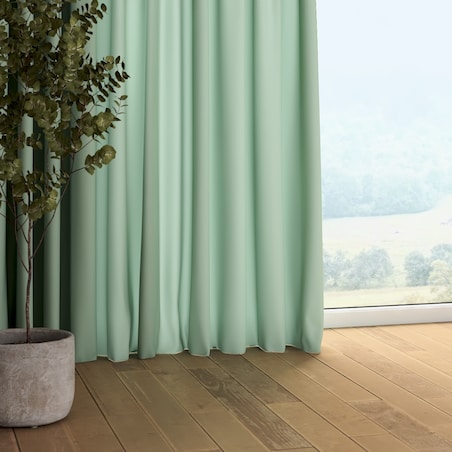 Zasłona na taśmie marszczącej 1 szt. 130x245 zieleń eukaliptusa