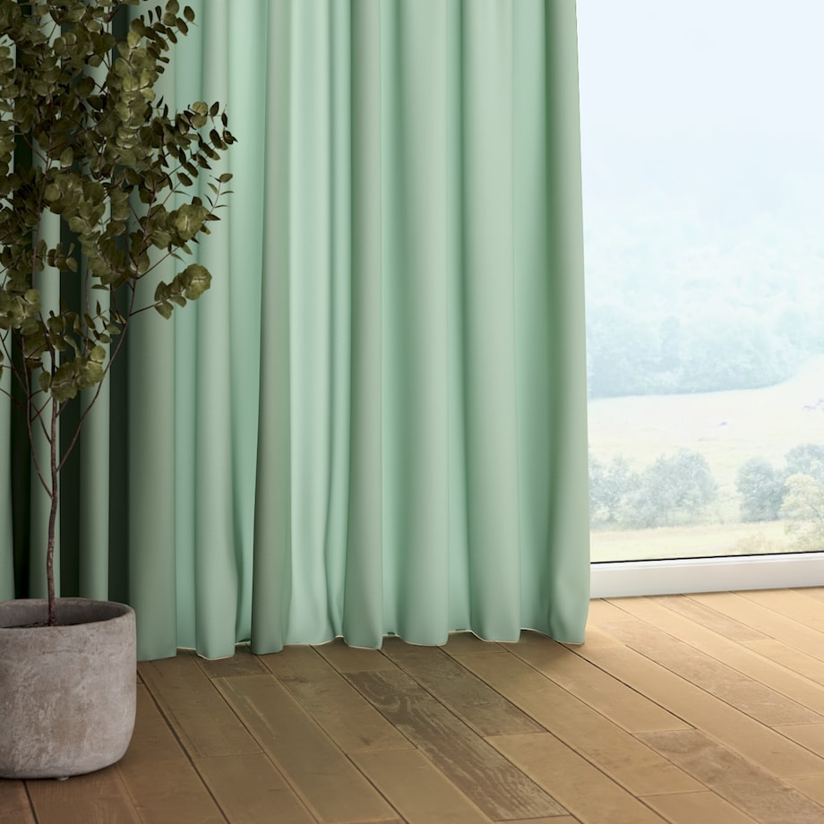 Zasłona na taśmie marszczącej 1 szt. 130x245 zieleń eukaliptusa