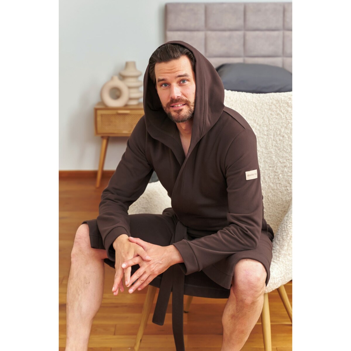 szlafrok męski z kapturem