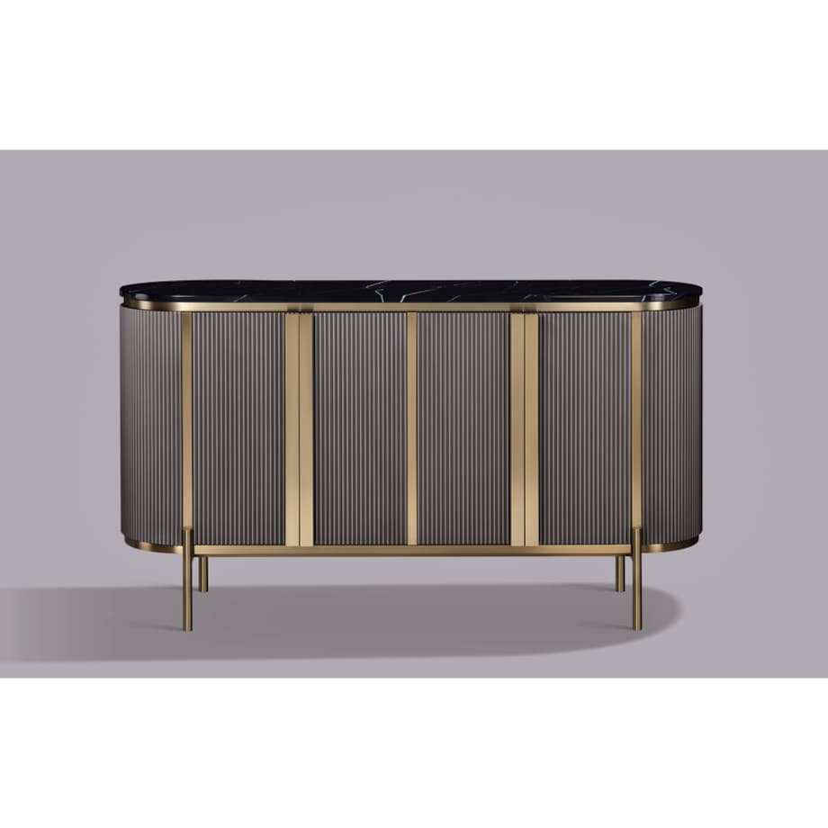 Komoda złota grafitowa Omega Glamour Premium 160x40x90