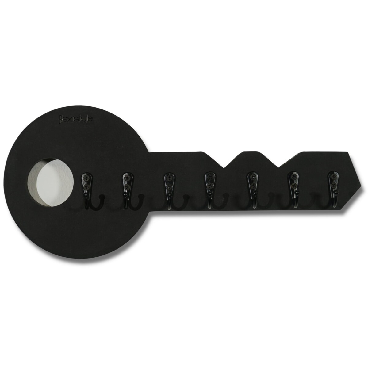 Drewniany wieszak na klucze Klucz Czarny