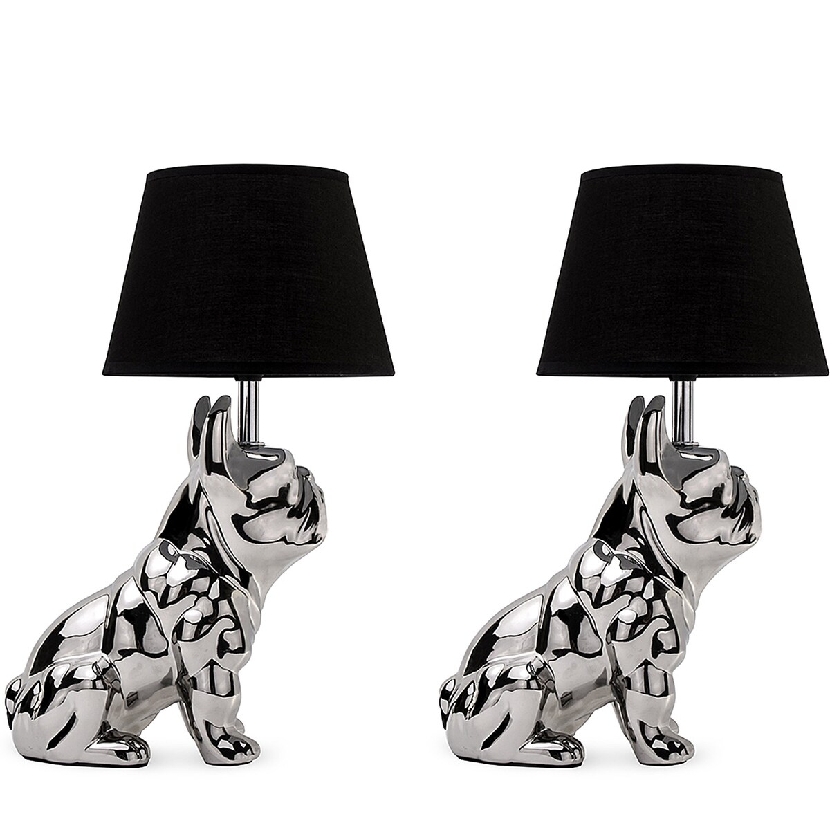 KONSIMO FODIO Lampa z figurką psa 2szt kolor srebrny