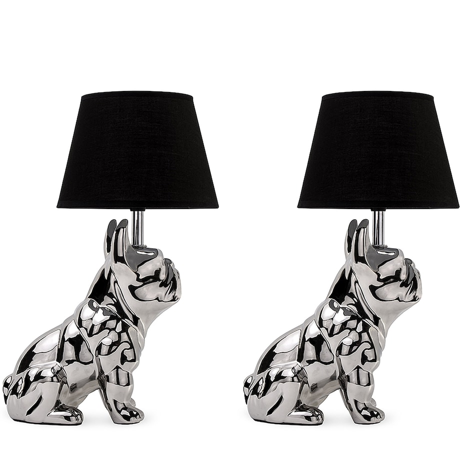 KONSIMO FODIO Lampa z figurką psa 2szt kolor srebrny