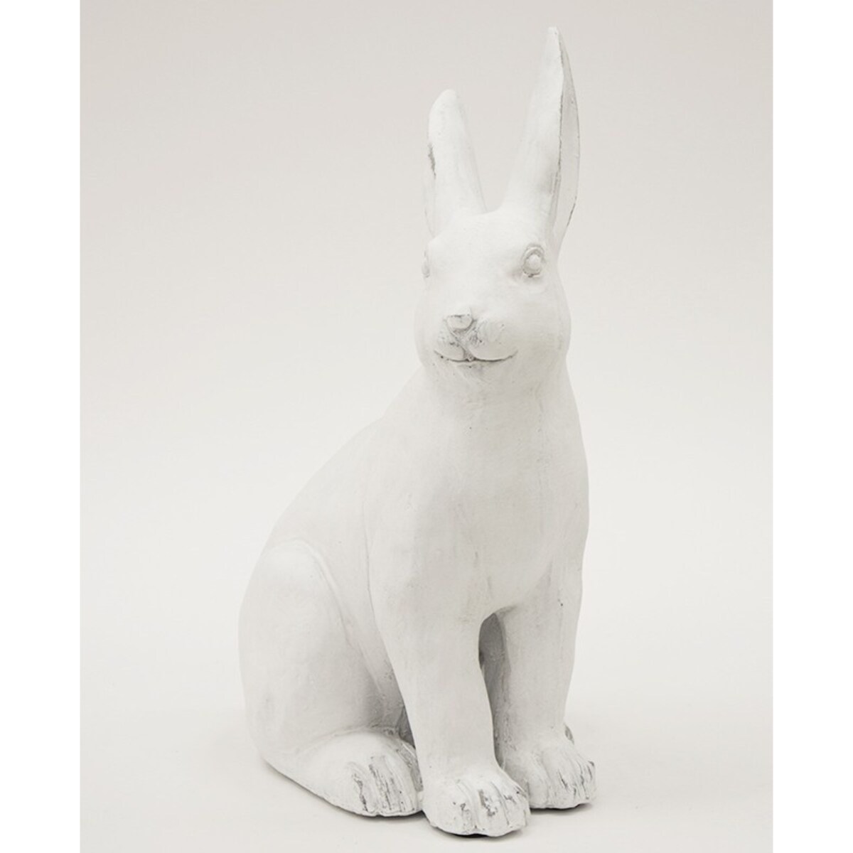 Dekoracja - siedzący biały królik 35,5x20,5x14,5 cm ALBUS-2