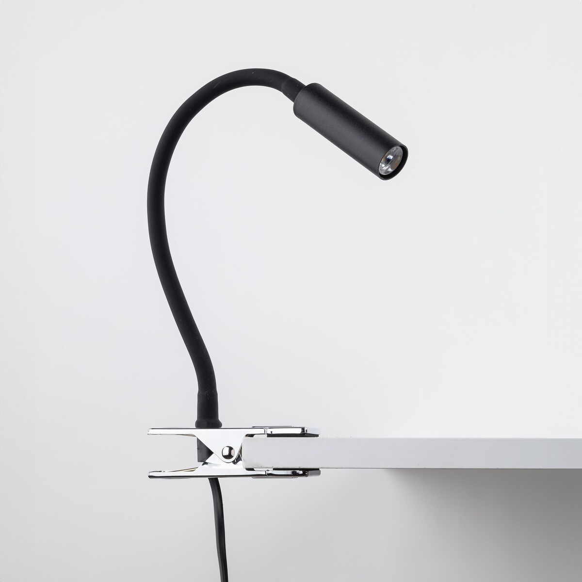 Lampa biurkowa na klips LAGOS BLACK TK Lighting czarna G9 do pracy nauki czytania 27 cm