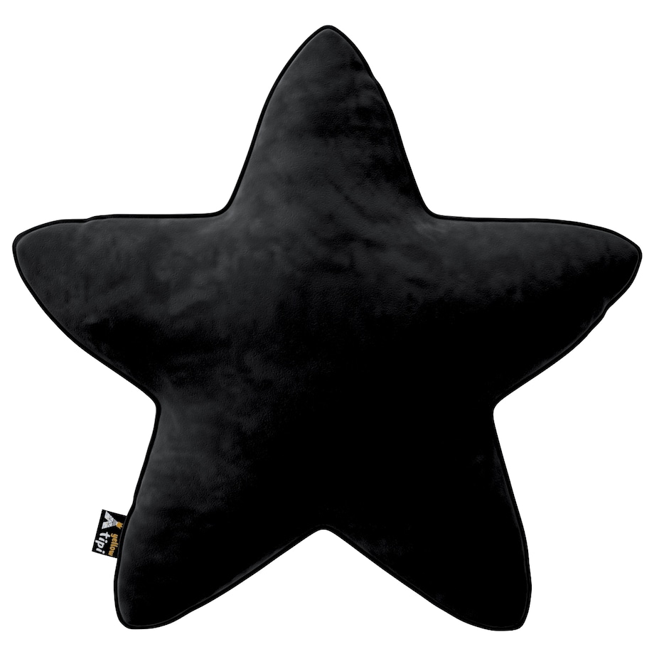 Poduszka Lucky Star, głęboka czerń, 52x15x52cm, Posh Velvet