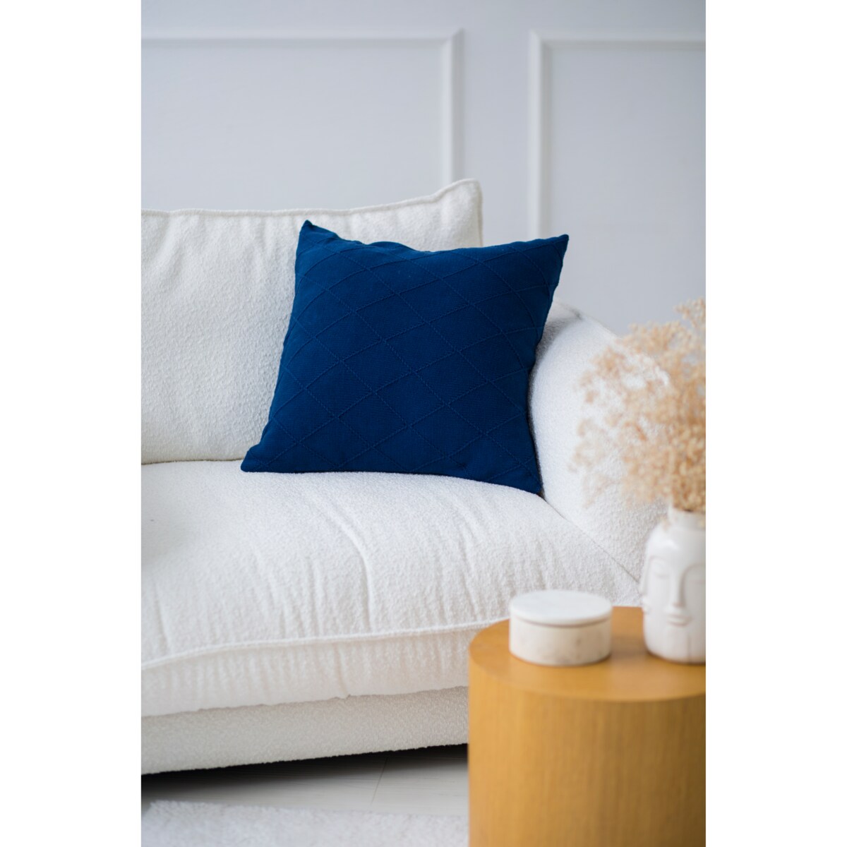 Poszewka romby kwadratowa granatowa, 50 x 50 cm, La Manta