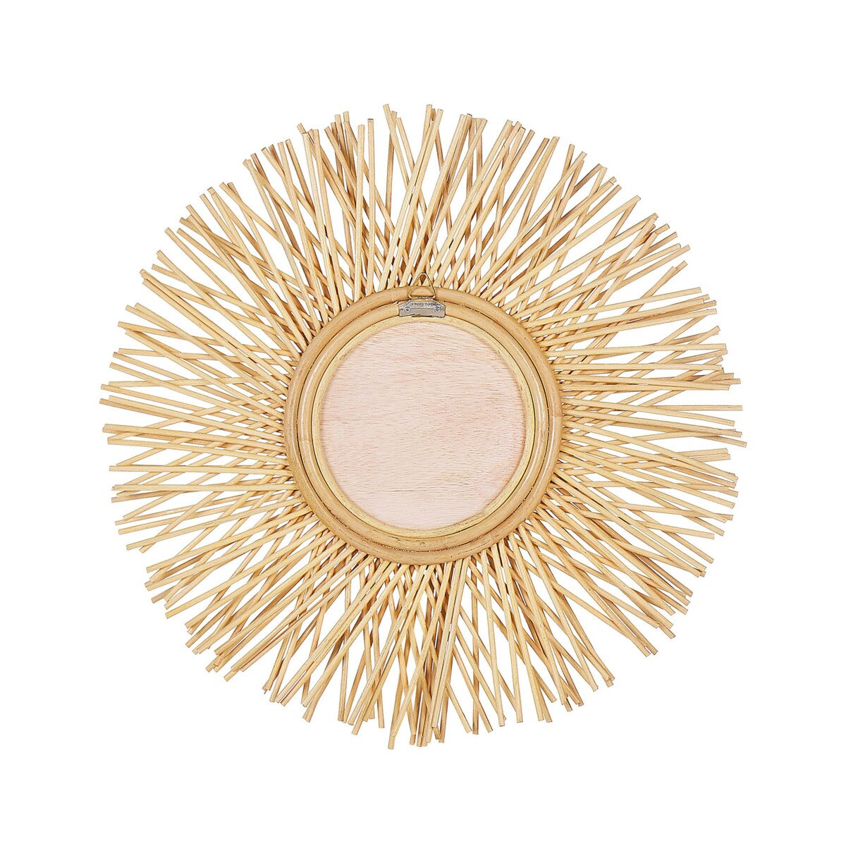 Rattanowe okrągłe lustro ścienne słońce ⌀ 60 cm naturalne KALASIN
