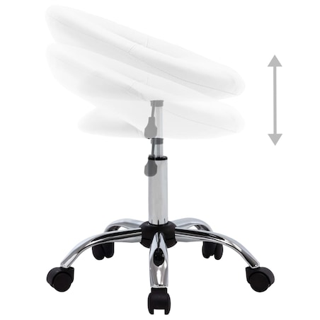vidaXL Krzesło robocze na kółkach, białe, sztuczna skóra