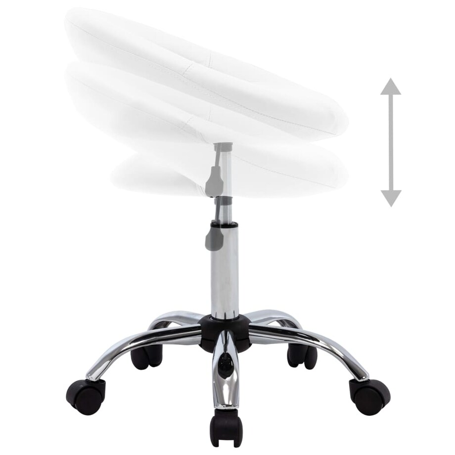 vidaXL Krzesło robocze na kółkach, białe, sztuczna skóra