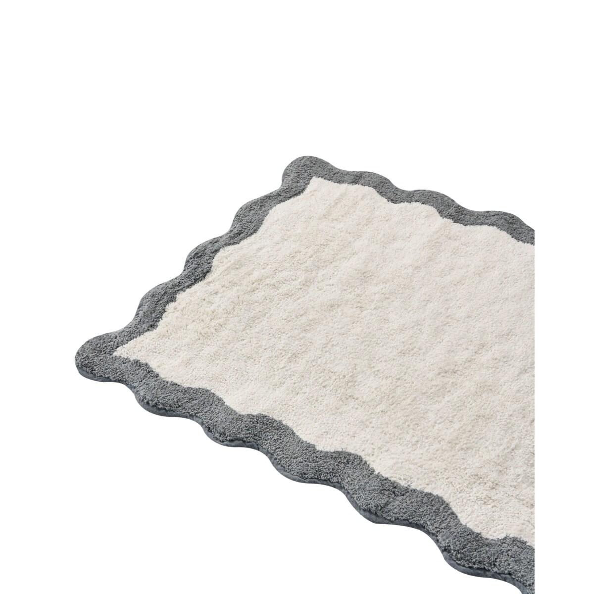 Dywanik łazienkowy NANGAL Szary/ beżowy 60 x 90 cm Bawełna