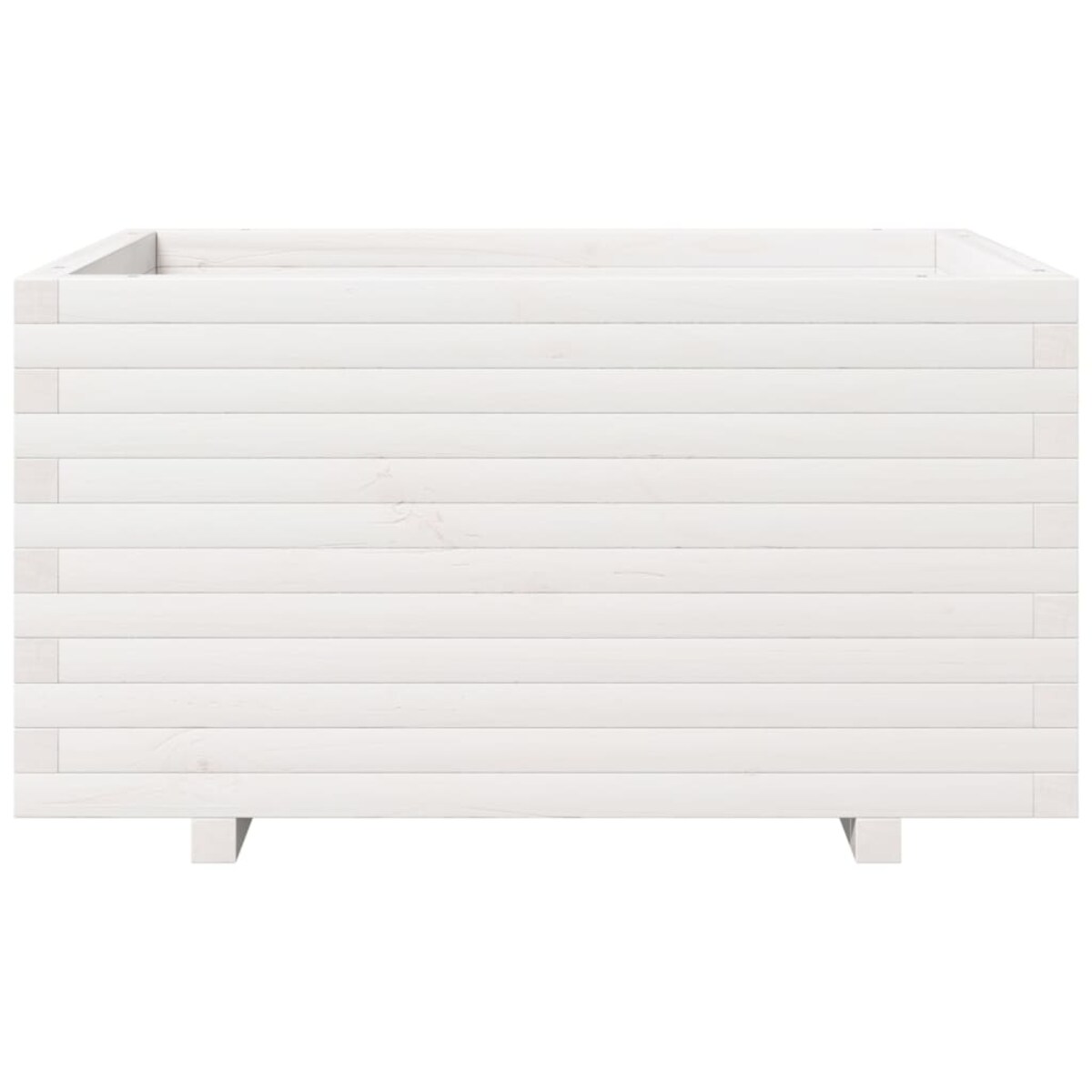 vidaXL Donica ogrodowa, biała, 90x60x49,5 cm, lite drewno sosnowe