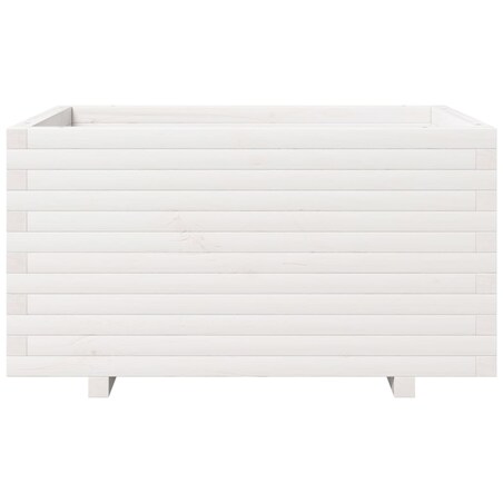 vidaXL Donica ogrodowa, biała, 90x60x49,5 cm, lite drewno sosnowe