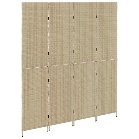 vidaXL Przesłona pokoju Beżowy 196 x 200 cm polirattan
