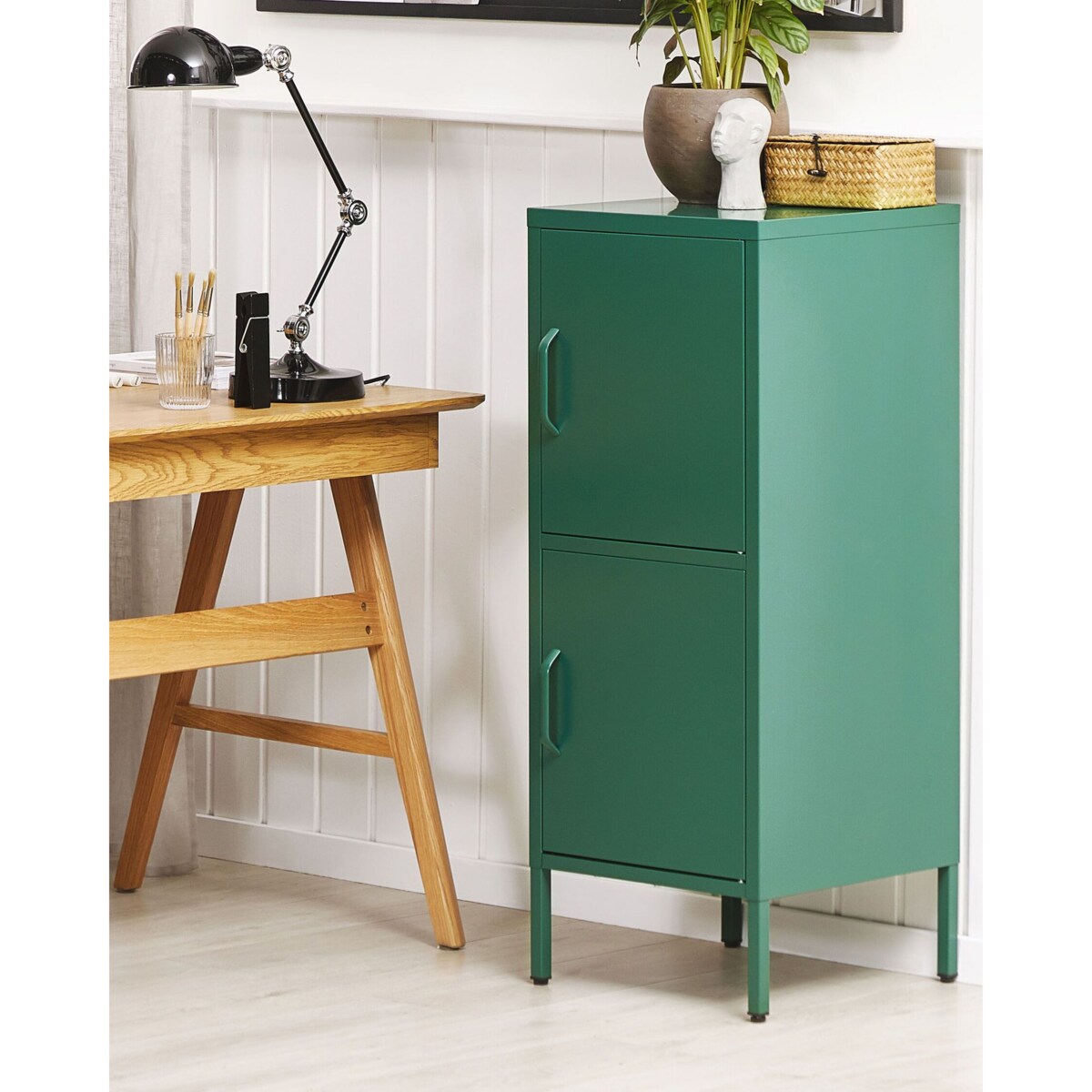 Szafka biurowa metalowa zielona HURON