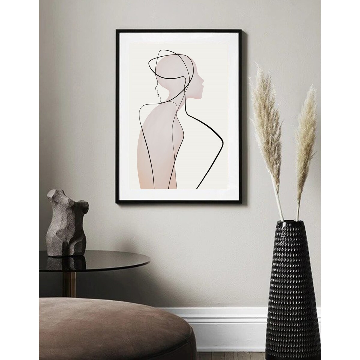Poster Story, Plakat, Obraz - Kobiece Kształty w Konturach No1, wymiary 21 x 30 cm