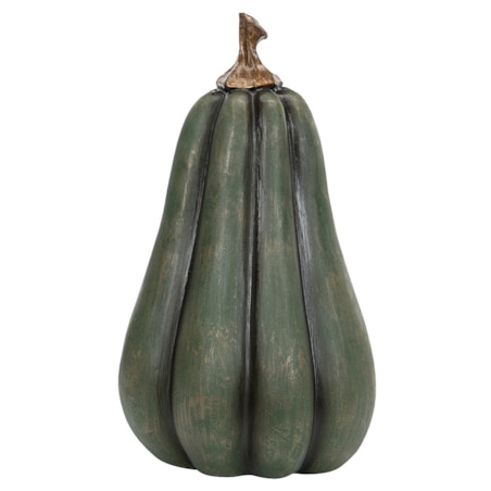 FIGURKA DEKORACYJNA DYNIA ZIELONA IMITACJA na Halloween jesienna 24cm