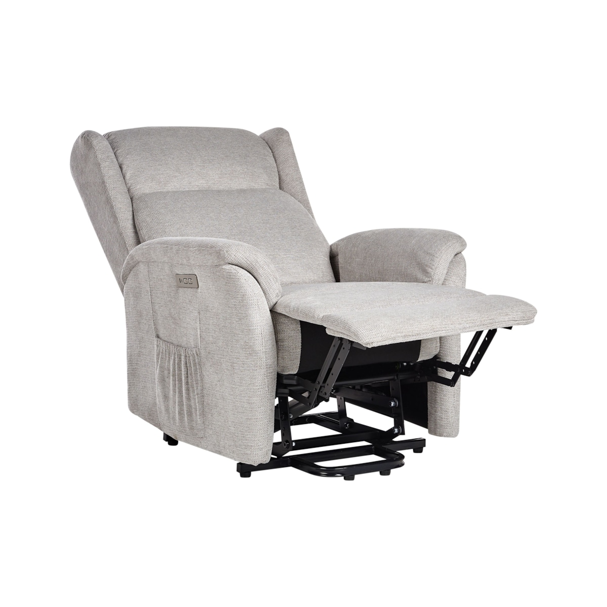 Elektryczny fotel rozkładany ELEGY Tkanina Jasnoszary