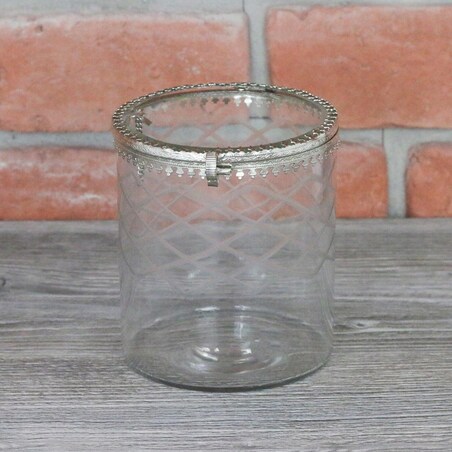 POJEMNIK na drobiazgi SZKLANY retro vintage 12cm