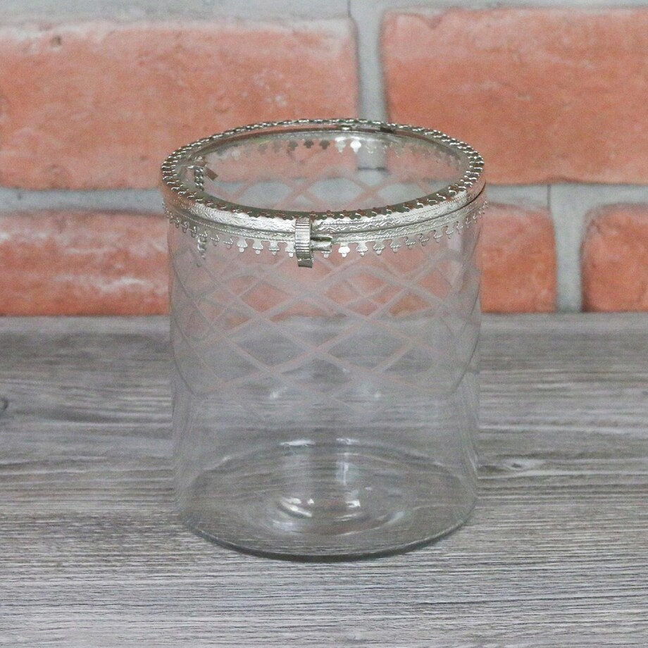 POJEMNIK na drobiazgi SZKLANY retro vintage 12cm