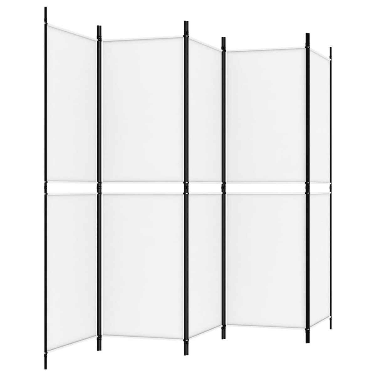 vidaXL Parawan 5-panelowy, biały, 250 x 180 cm, tkanina