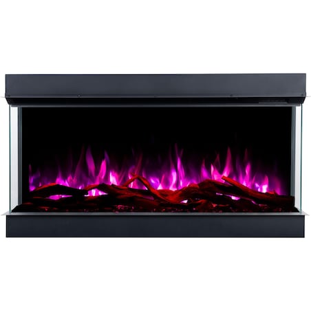 Kominek elektryczny AFLAMO Superb 3D 80 - do zabudowy - 80x65x35 cm - kominek LED z funkcją grzania 750/1500 W