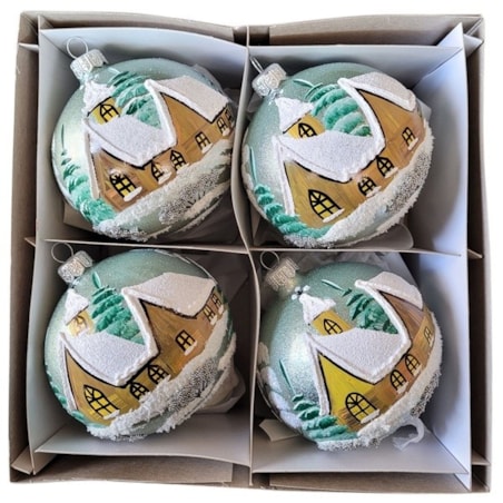 Bombka szklana 4 szt. CHIESA Ø 100 mm