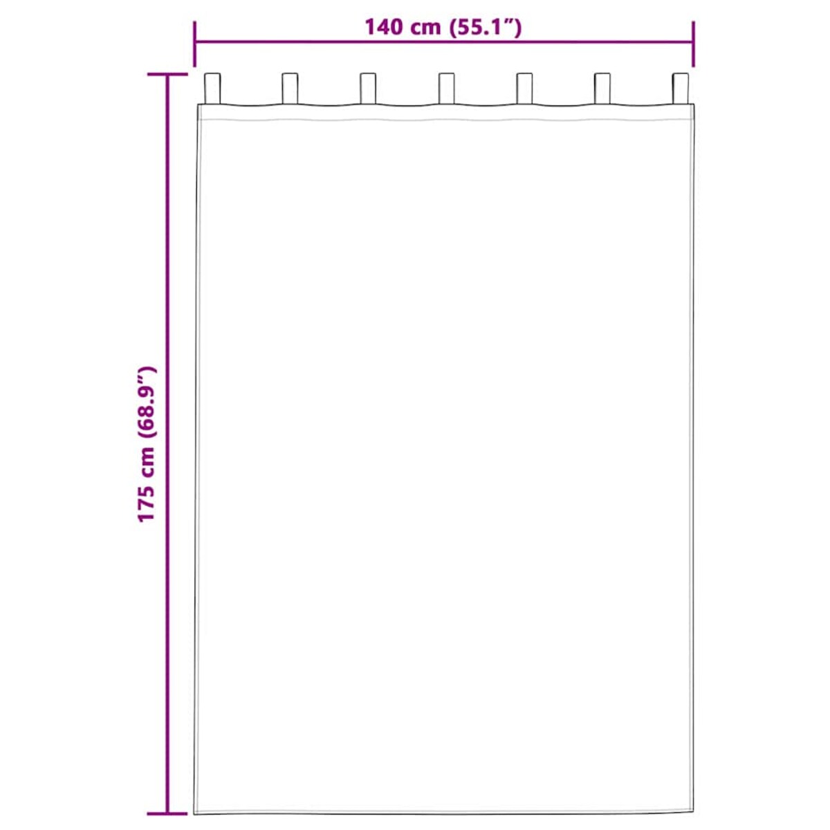 vidaXL Zasłony z zasłonami 2 pcs Kremowy 140 x 175 cm Aksamit