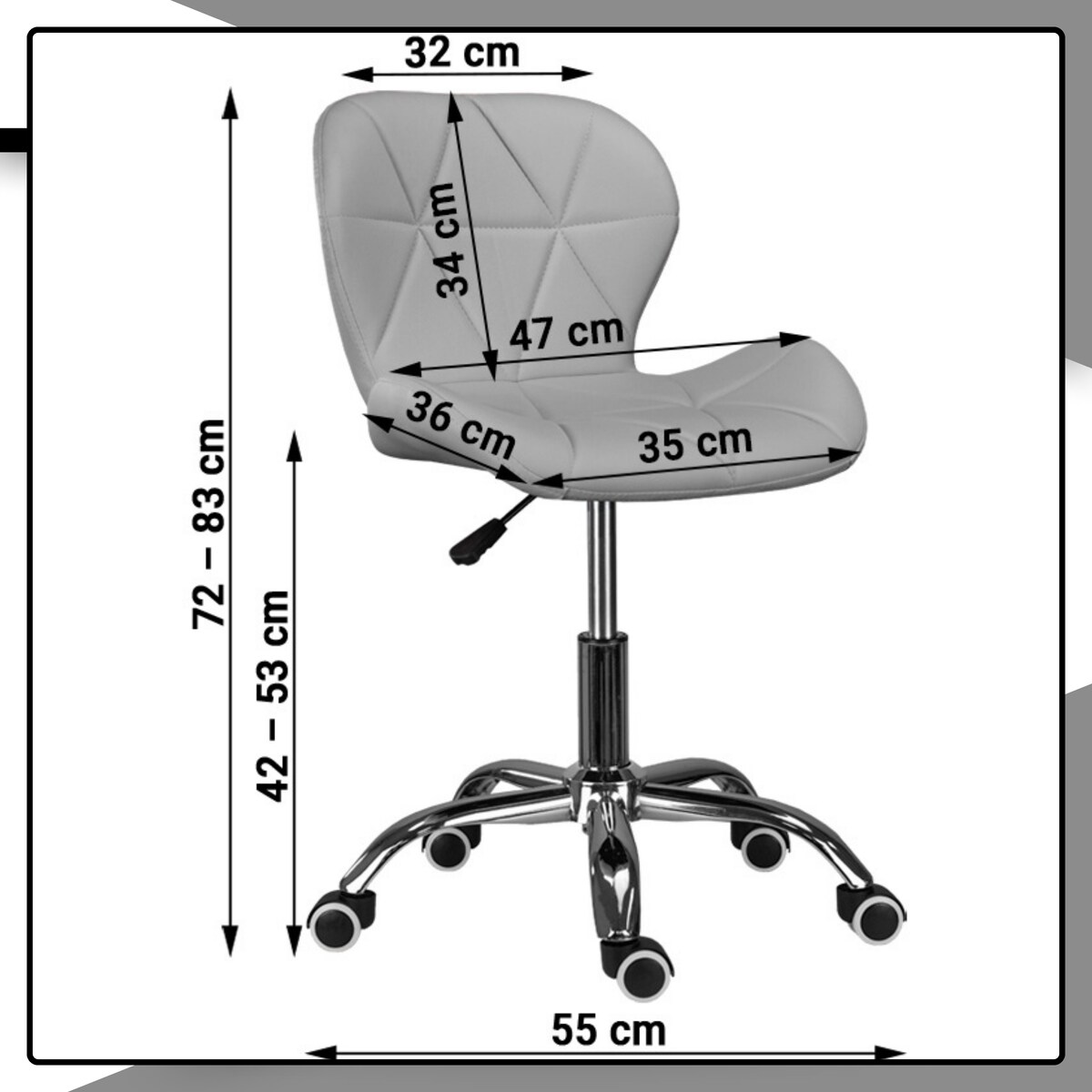 Krzesło biurowe obrotowe fotel czarny młodzieżowy welurowy