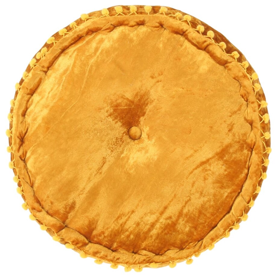 vidaXL Puf, okrągły, aksamitny, 40x20 cm, musztardowy