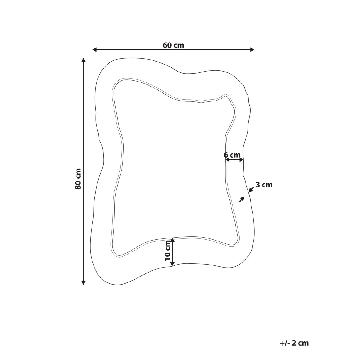 Lustro ścienne PENCRAN 60 x 80 cm Różowy