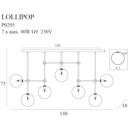 LAMPA wisząca LOLLIPOP P0295 Maxlight metalowa OPRAWA listwa szklane kule balls ZWIS na prętach mosiądz przezroczysty