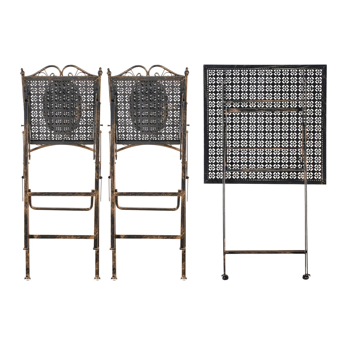 Zestaw ogrodowy barowy Składane BORMIO Metal Czarny