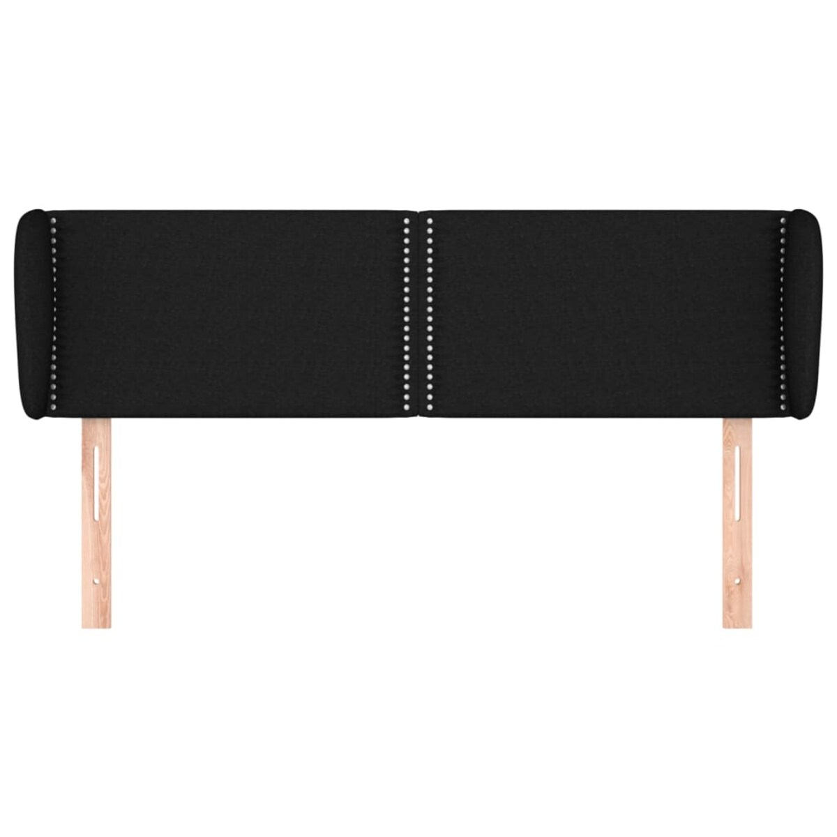 vidaXL Zagłówek uszak, czarny, 147x23x78/88 cm, tkanina