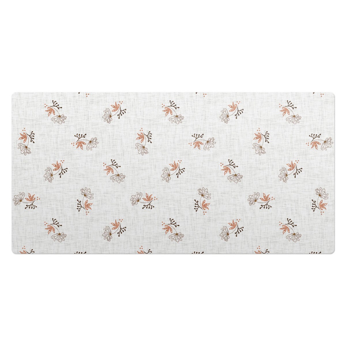 Beżowa mata na biurko Delikatne kwiaty retro, 90x45 cm