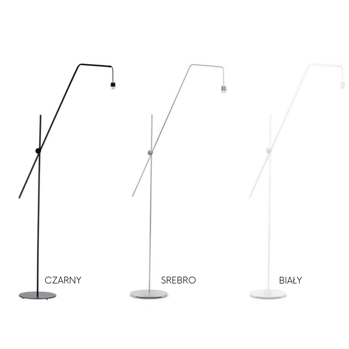 Lampa stojąca podłogowa przegubowa regulowana z abażurem walec MODERN