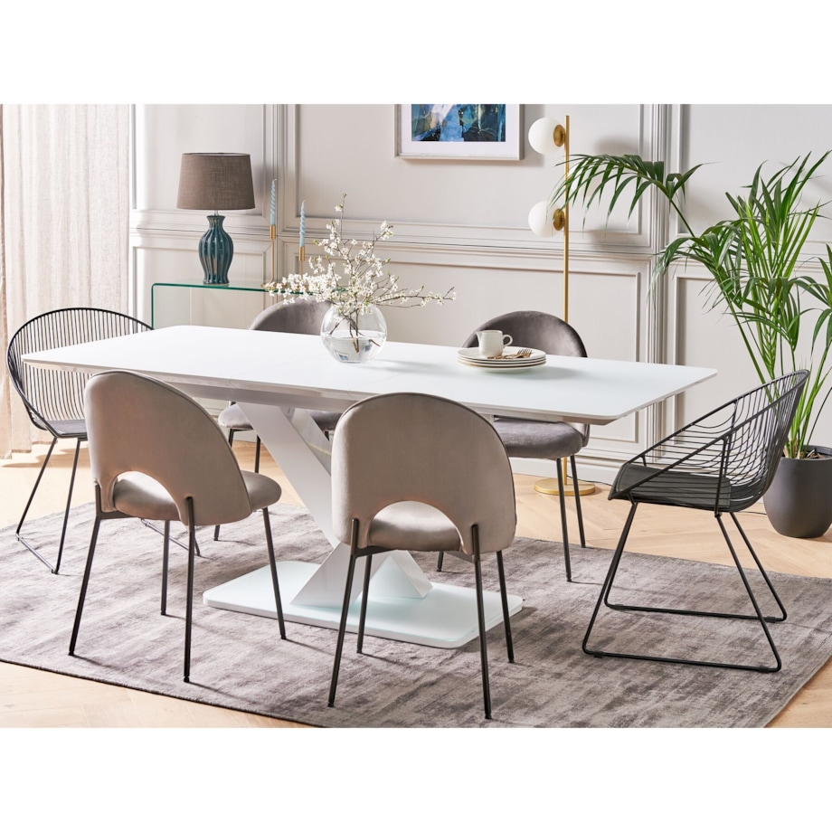 Stół do jadalni rozkładany 160/200 x 90 cm biały SALTUM