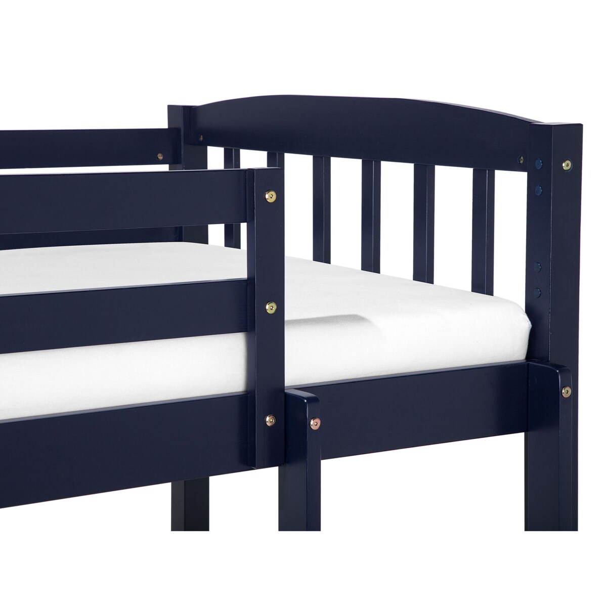 Łóżko piętrowe drewniane 90 x 200 cm niebieskie REVIN