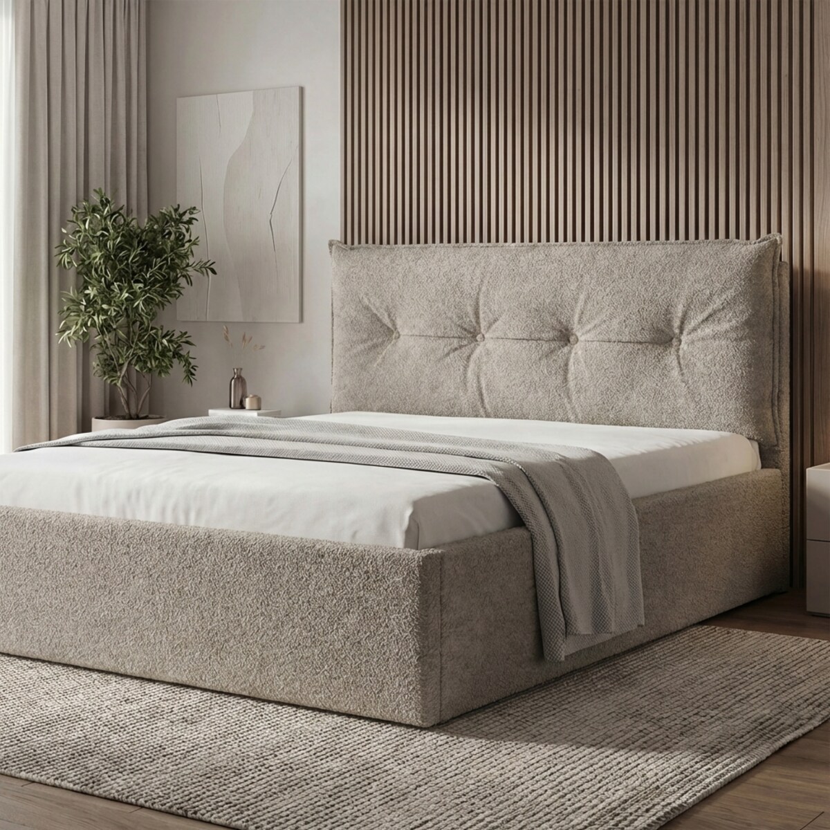 Łóżko Tapicerowane Regal 140X200 Stelaż Pojemnik Na Pościel Abriamo 03