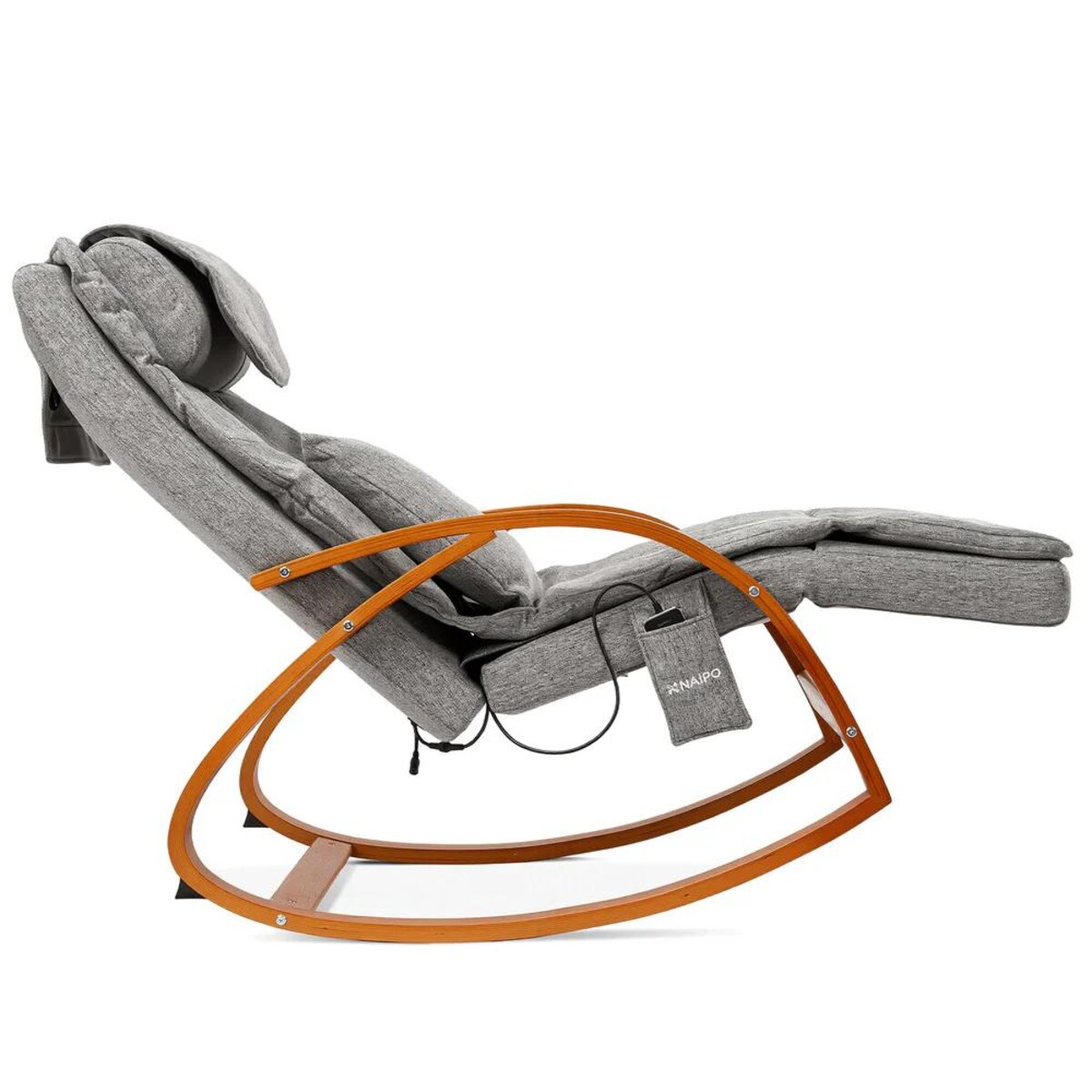 Fotel masujący bujany NAIPO MGC-2300P Vita-My drewniany podgrzewanie pilot