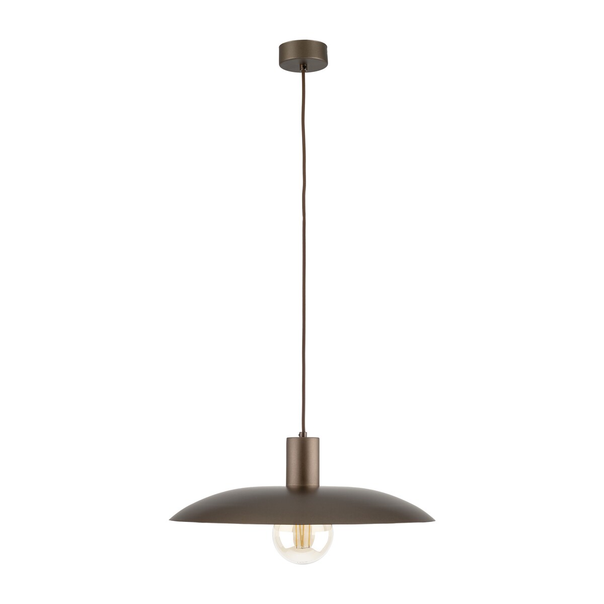 Lampa wisząca TK Lighting ASTRA BROWN 10964, brązowa, E27, regulowana wysokość do 150 cm, średnica 41 cm