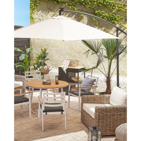 Parasol ogrodowy LED ⌀ 285 cm beżowy CORVAL