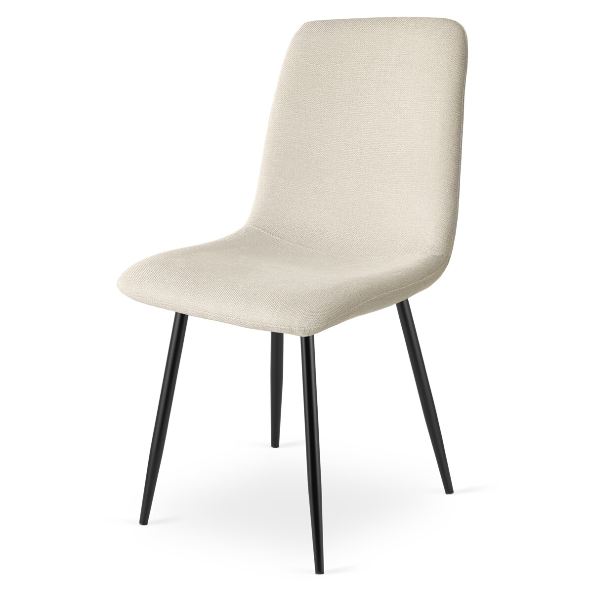 Krzesło RIFT w nowoczesnym stylu do jadalni - Beż / Nogi Kolor Czarny