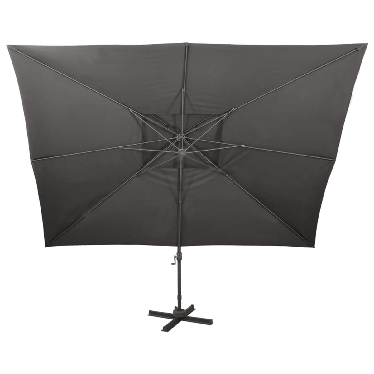 vidaXL Parasol wiszący z podwójną czaszą, 400x300 cm, antracytowy