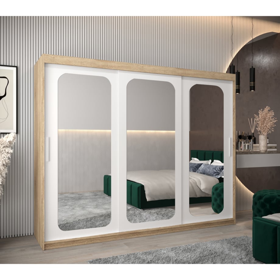 Szafa przesuwna Garderoba PROMO T3 250 sonoma/biały